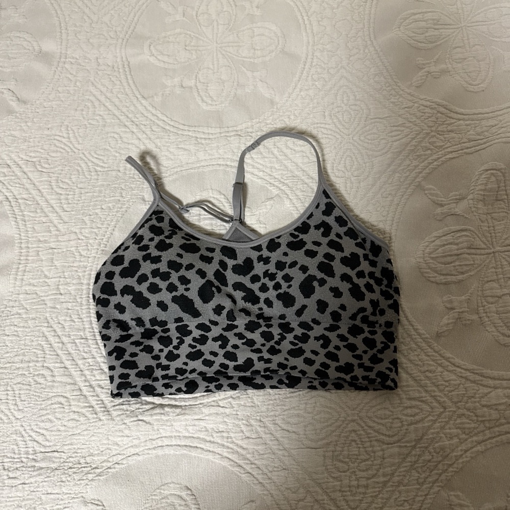 Leopard Print Women's Bralette - Gray
